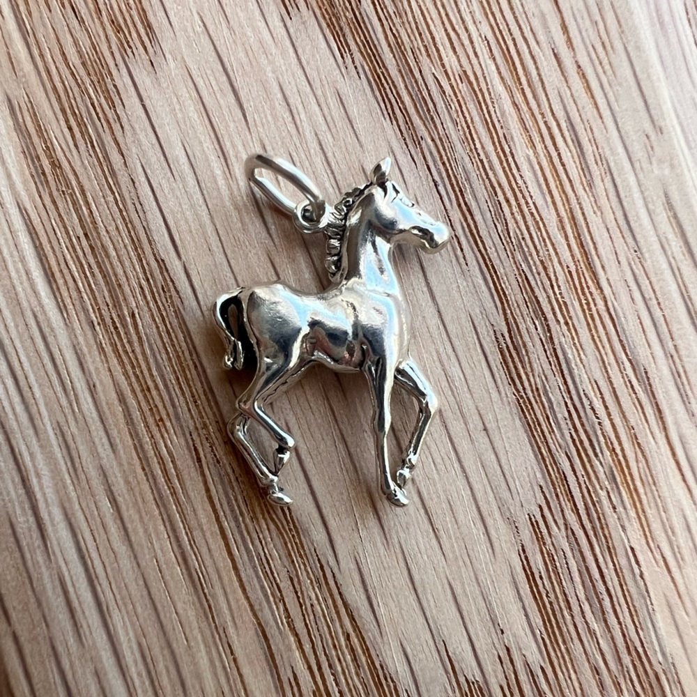 Running Horse Vintage Sterling Silver Charm Pendant 925 - Picture 3 of 7